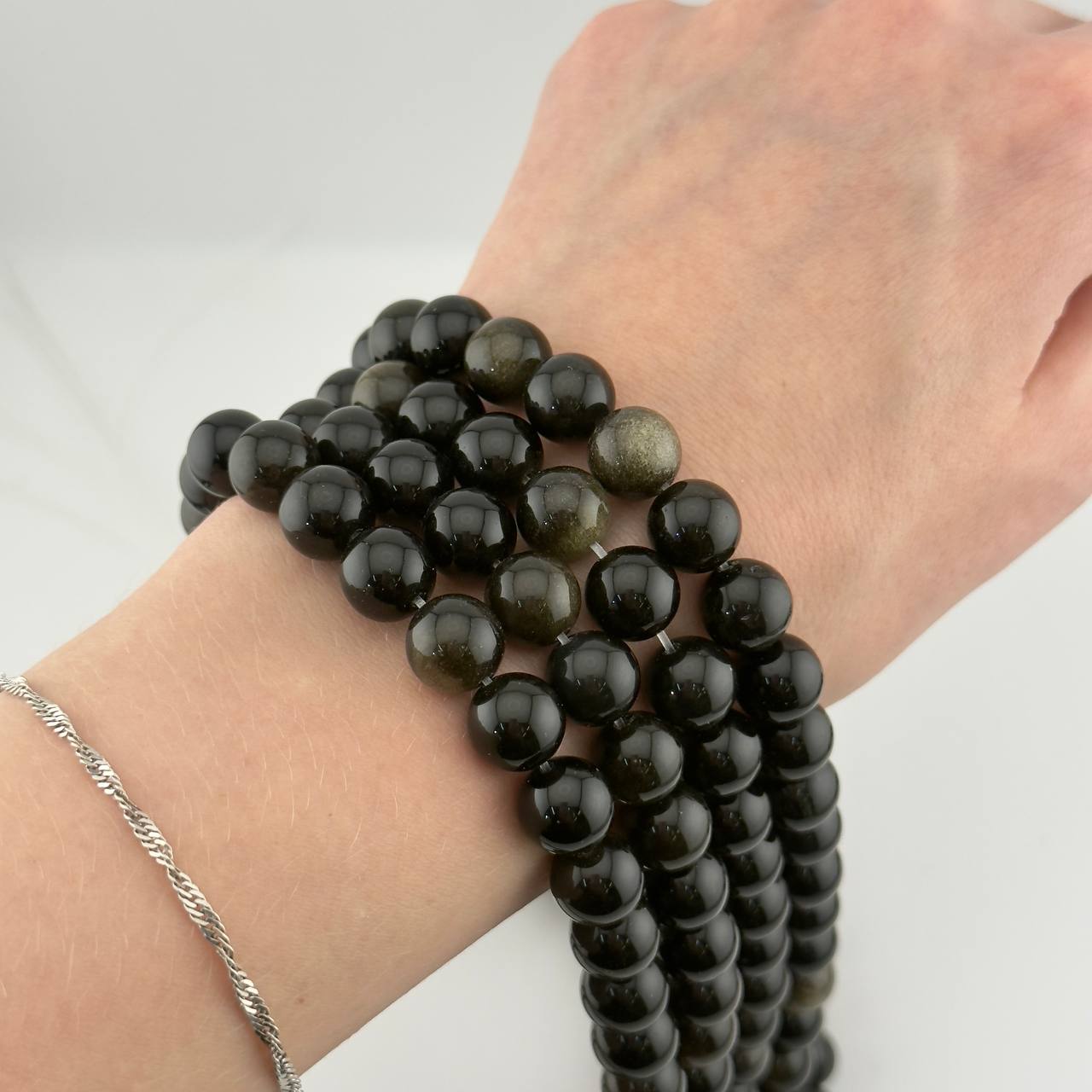Золотистый Обсидиан размеры 6мм 8мм 10мм 12мм натуральный камень