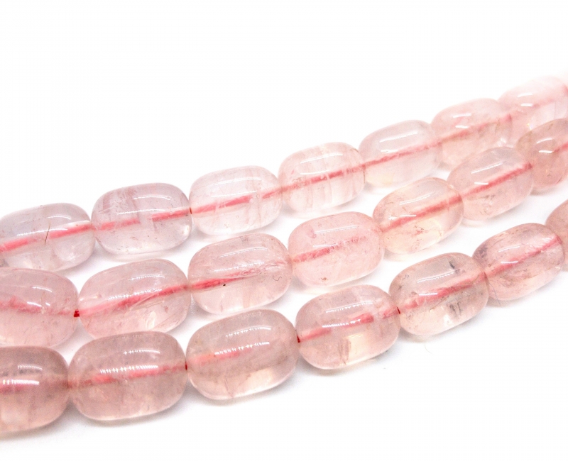 Бусины Кварц розовый гладкий глянцевый размер бусин 14*10мм натуральный камень